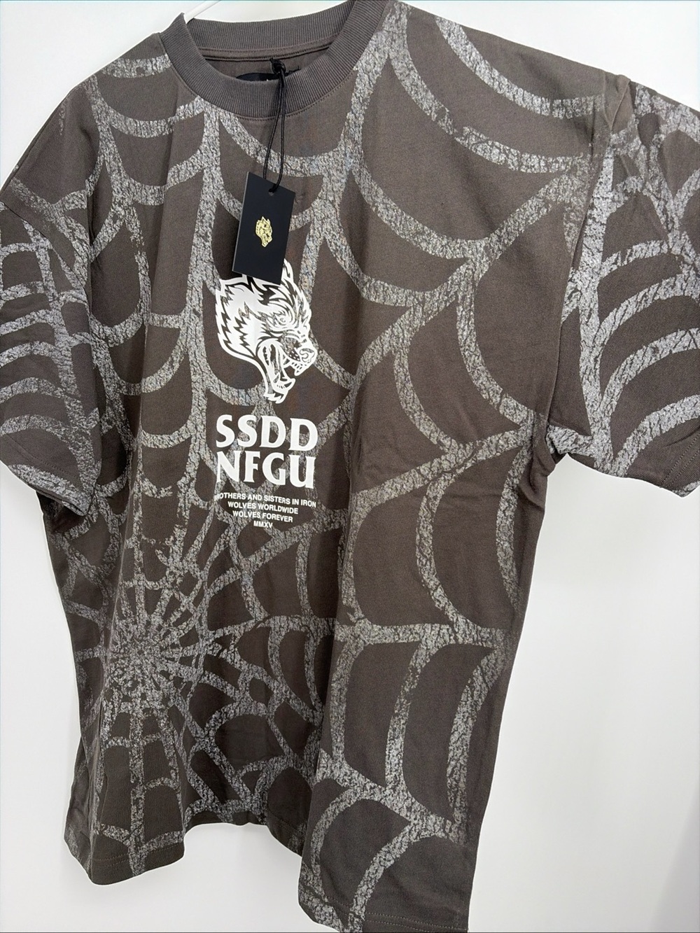 Darc Sport Symbiote Web Premium Oversized sz L Tee Black Wolf Grey AOP 1329/2000 - Picture 2 of 6